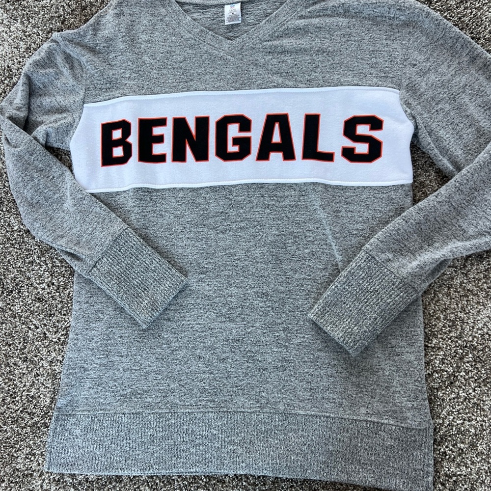 Bengals Gray Crew Neck Sweater